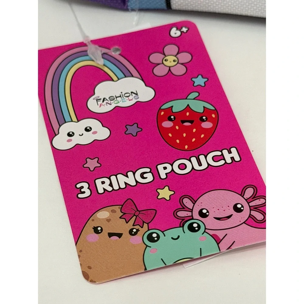 Fashion Angels Cat Milkshake 3 Ring Binder Pouch Purple School Pencil Case 80569